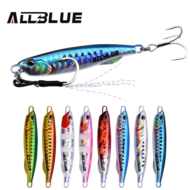 ALLBLUE DRAGER тонкая металлическая литая джиг ложка 20 г 30 Shore Drag Cast джигггинг свинцовая
