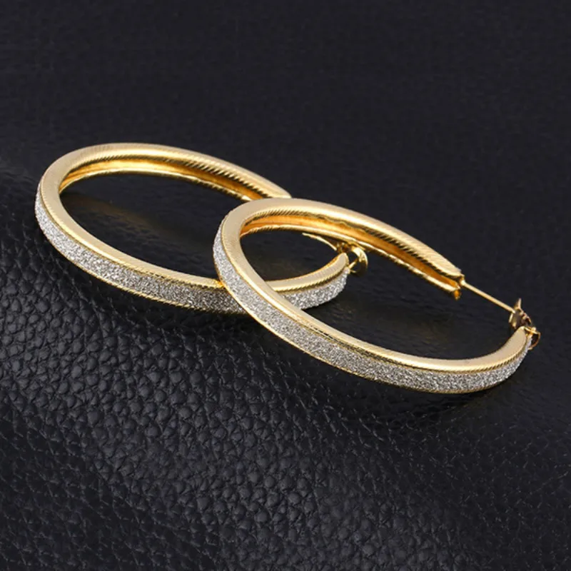 

New 2018 Sexy Hip Hoop Earrings Fashion Jewelry Rock Gold Earrings Exaggerated Silver Earrings For Women Scrub Hoop Earring