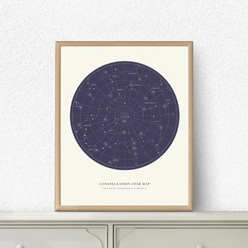 

Constellation Map Universe Canvas Art Painting Picture Galaxy DIY Gift Print Modern Minimalist Poster Home Room Wall Art Decor