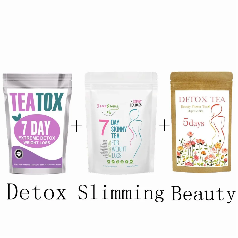 

7 Days Slimming Tea Fat Burning & Detox Tea for Weight Losing Healthy Skinny Tea & 5 Days Beauty Flower Tea Skin Care Products
