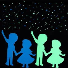 Romantic Meteor Shower Luminous Wall Stickers Glowing in Dark Home Decor Lover Star Circle Sticker Kids Rooms Ceiling Decoration