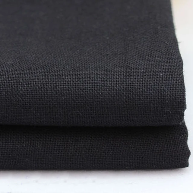 100*140cm natural flax linen material for clothing cotton linen textiles soft black fabric tecido 1