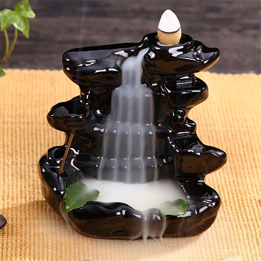 

Mountain Stream Shape Smoke Backflow Ceramic Cone Incense Burner Stick Incense Censer Incense Cones Home Special Decorations