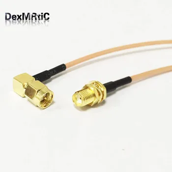 

1PC New SMA Female Jack To SMA Male Plug Right Angle Connector RG316 Cable Adapter 15CM 6" wholesale price