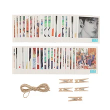 Kpop ломо карты TXT yeonjun soobin beomgyu taehyun huening KAI фотокарточек LOMO 40 шт./компл. маленькие карточки с зажимами и веревки