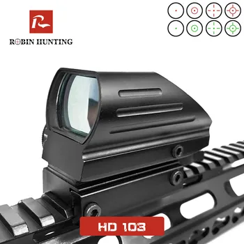 

HD103 Holographic Projected Dot Sight Scope Tactical Reflex Red Green Laser 4 Reticle 11/20MM Rail Mount Rifle Scope Red Dot