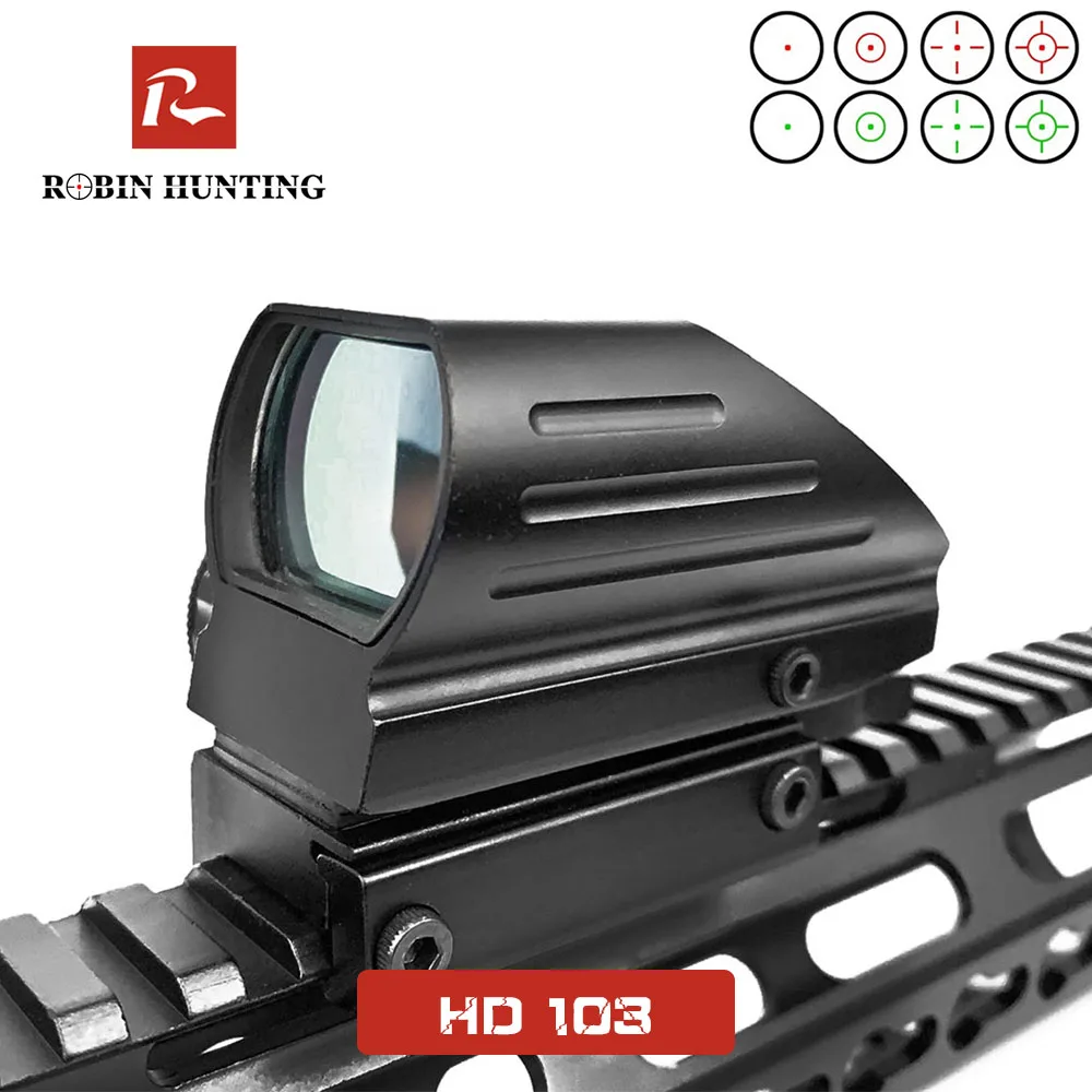 Cena HD103 holograficzny projektowany Dot luneta Tactical Reflex czerwony zielony laser 4 siatka 11 20MM do montażu na szynie Rifle Scope czerwona kropka