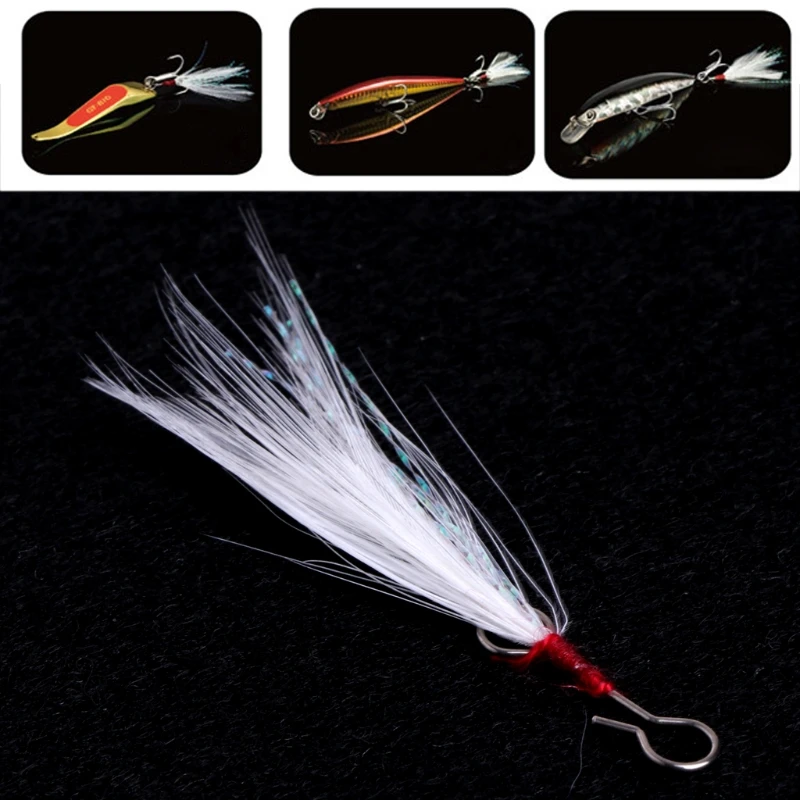 10Pcs Feather Fishing Lures Fishing Supplies Feather Pendant Hooks