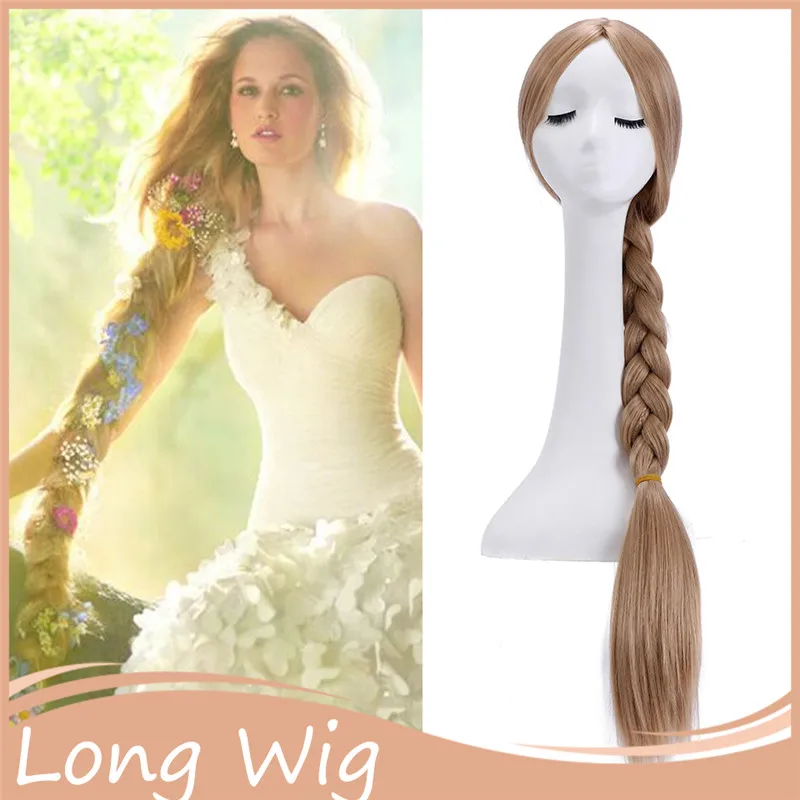 Xmas Gift! 85cm Long Rapunzel Wig Blonde Princess Wigs Styled Cosplay