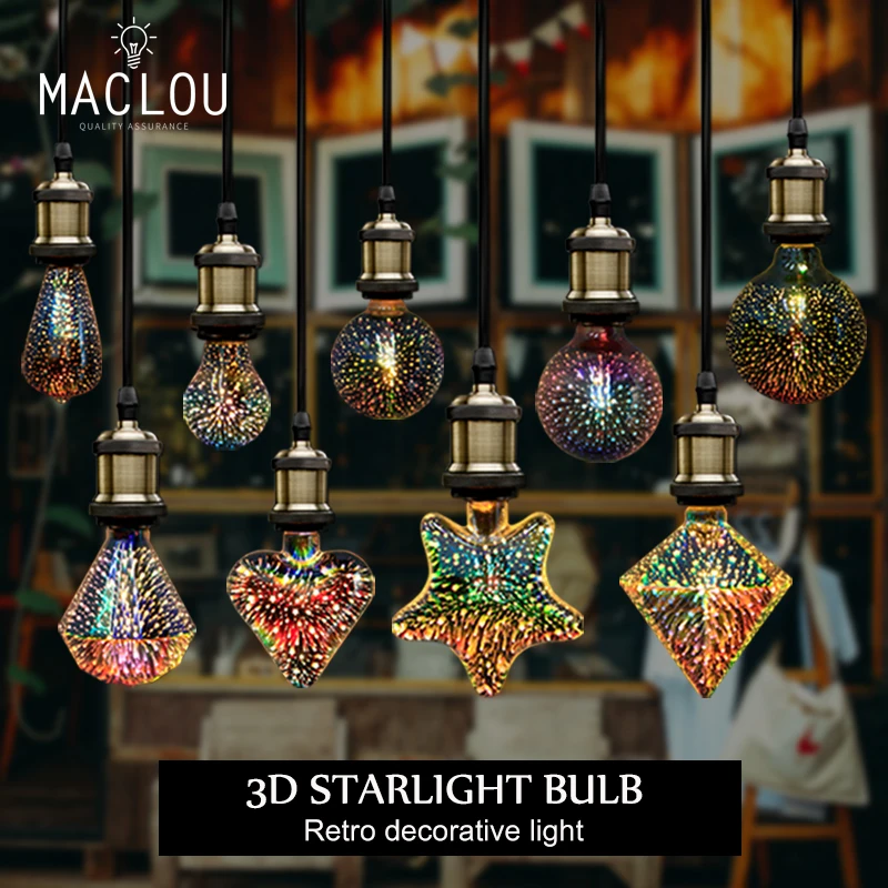 3D retro Vintage Edison Night Light Led Bulb Lamp 220V G95 Lampara Ampoule lampada Star Holiday Christmas Decoration Lighting 3D retro Vintage Edison Night Light Led Bulb Lamp 220V G95 Lampara Ampoule lampada Star Holiday Christmas Decoration Lighting