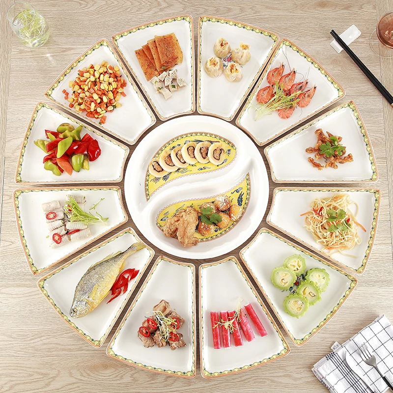 13pcs Bone China Dinnerware Large Plates Tableware Creative Ceramic Platter Display Combination Seafood Dishes and Plates Sets 13pcs Bone China Dinnerware Large Plates Tableware Creative Ceramic Platter Display Combination Seafood Dishes and Plates Sets