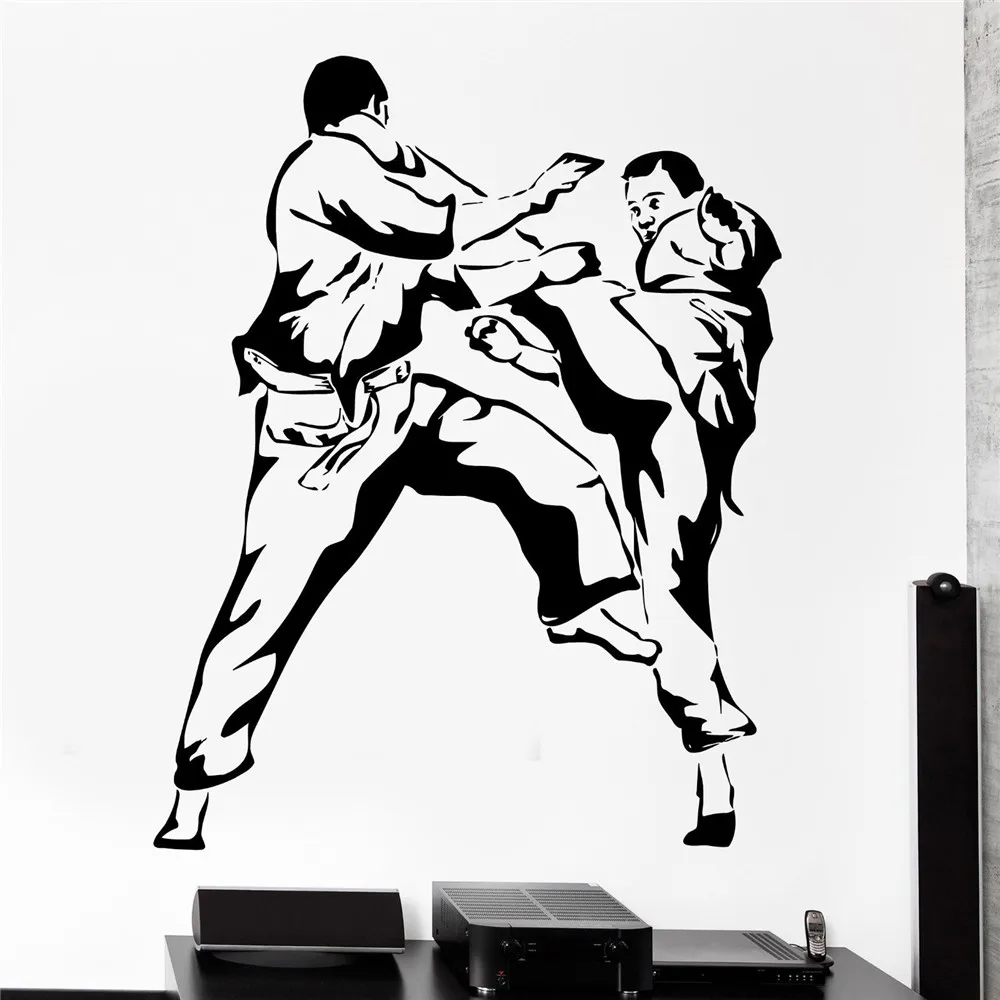 

New Wall Sticker Sport Karate Martial Arts Fighting Fighter Vinyl Decal Wallpapers For Home Decor Wall Stickers For Boys Gifts