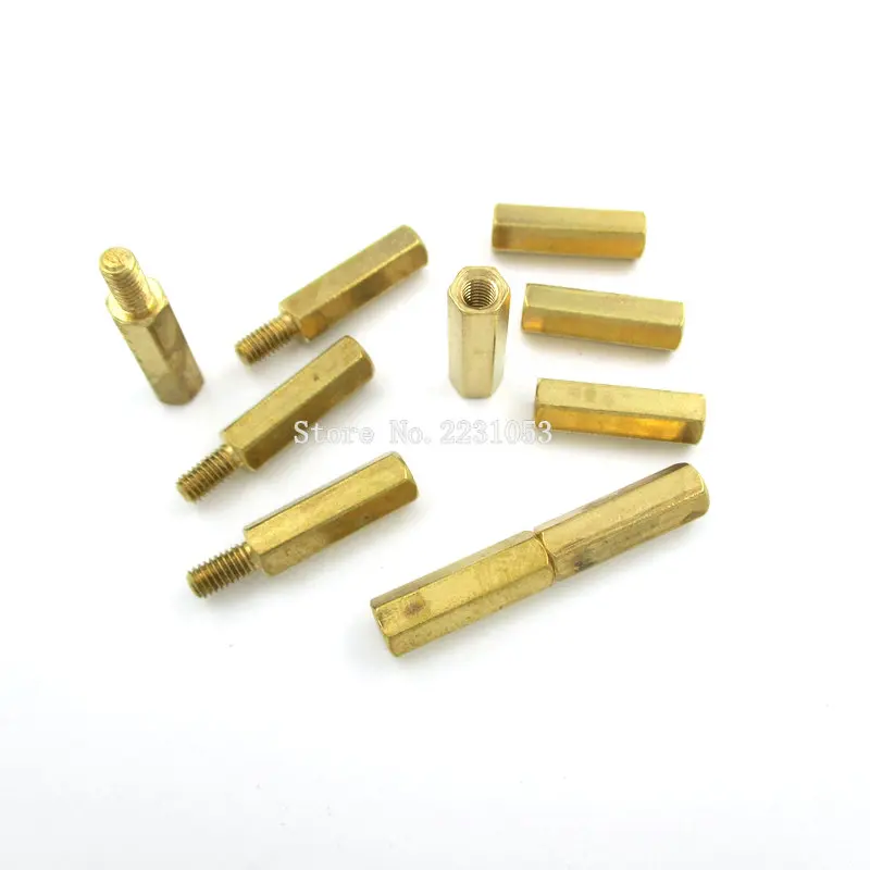 20PCS M3 Male x Female 15mm Long Hexagonal Brass PCB Standoffs Spacers Screw Set Kit M3*15 mm Hex 10 Sets | Обустройство дома