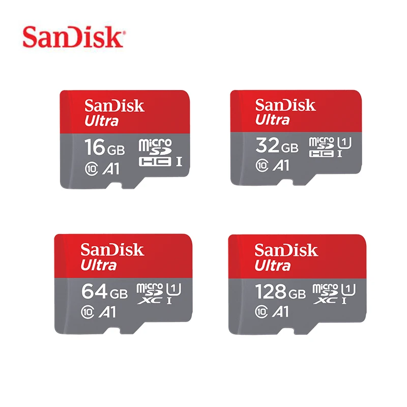 Карта памяти SanDisk Micro SD 16 ГБ 32 64 128 Гб карта C10 U1 A1 для телефона компьютера SDXC SDHC speed up