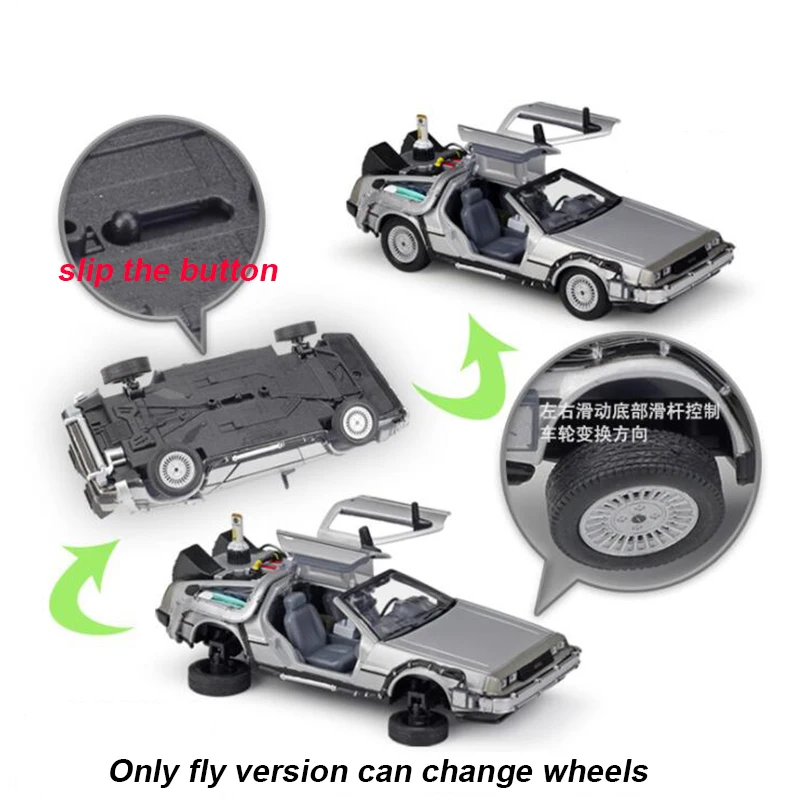 Escala de Metal Brinquedo de Volta para o Futuro Liga Carro Diecast Modelo Parte 2 3 Tempo Máquina Delorean Dmc-12 Voar Versão 1 - 24 5 Cheap Carrinhos de brinquedo e de metal