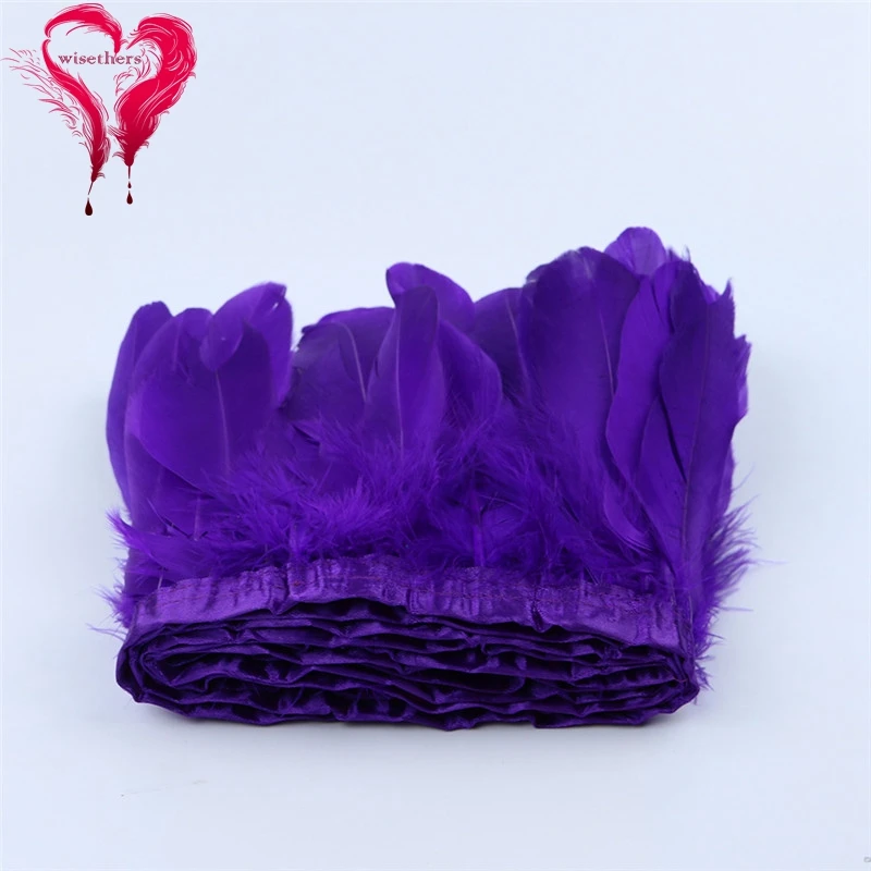 9 dark purple goose feather fringe 1