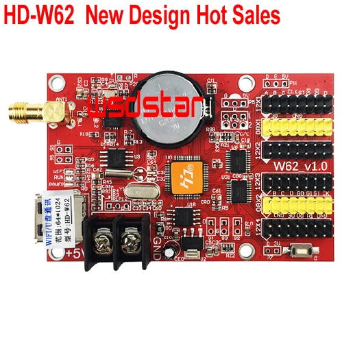 HD-W62 2* HUB08 4* HUB12 1024*64 USB+ WiFi светодиодный дисплей контрольной карты одинарными и двойными Цвет светодиодный система управления HD W62 10 шт./лот