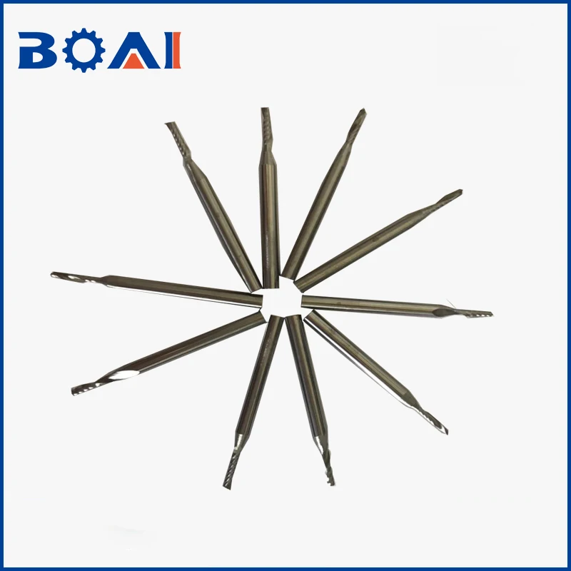10pcs mill cutter router bits 3.175*2*8 single blade milling end knife cnc spindle parts | Инструменты