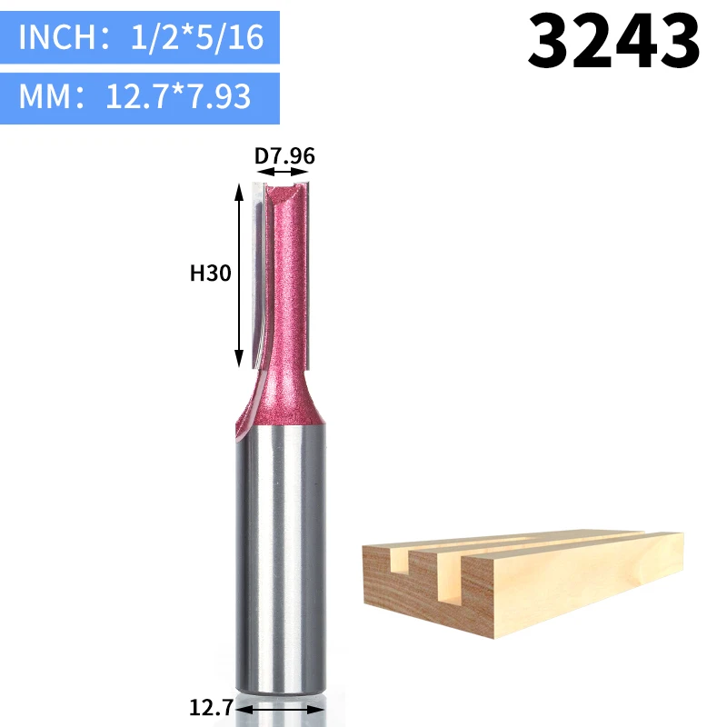 Huhao 1 шт. 1/" 1/2" хвостовик промышленного класса прямой бит деревообрабатывающая инструменты фрезы для дерева вольфрама Endmill фреза - Длина режущей кромки: 3243