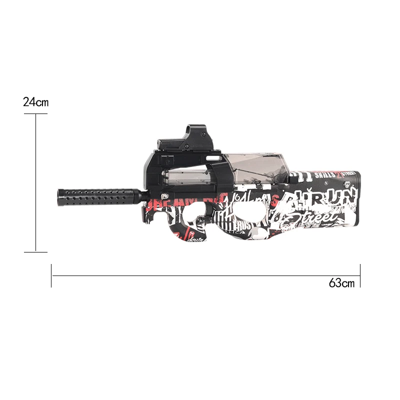 Забавный безопасный Электрический P90 граффити издание игрушечный пистолет для мальчиков Дети живой CS штурм открытый мягкая вода пуля пистолет ToysChristmas подарки - Цвет: white red
