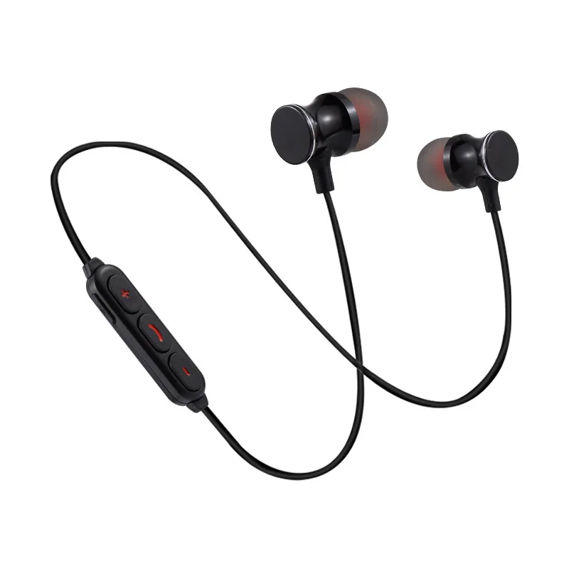 Kappcice Bluetooth наушники с микрофоном, Спортивные Беспроводные наушники для спортзала, басовые наушники для Xiaomi iPhone MP3 видео - Цвет: black