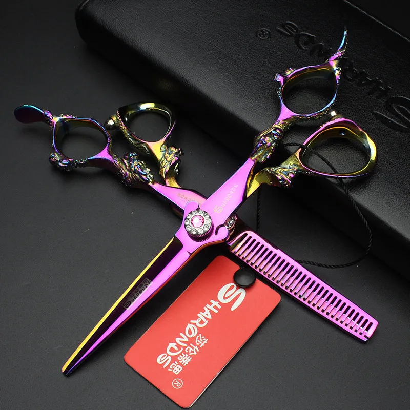 Sharonds фиолетовый ножницы 6,0 дюймов Парикмахерские парикмахера ножницами, профессиональные стрижки волос ножницы и инструменты для волос