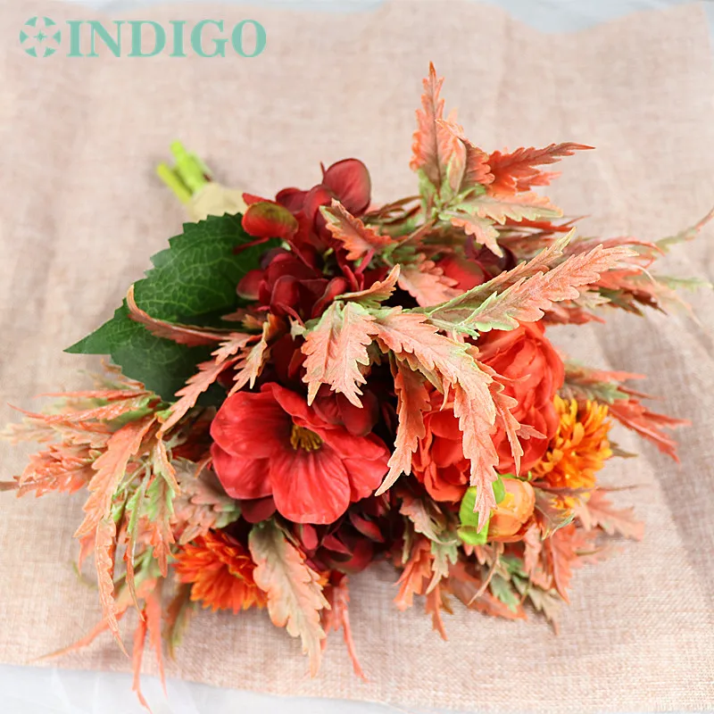 

Exclusive Sales- Red Bouquet Hydrangea Red Anemone Arrangement Wedding Bride Bouquet Party Event Free Shipping