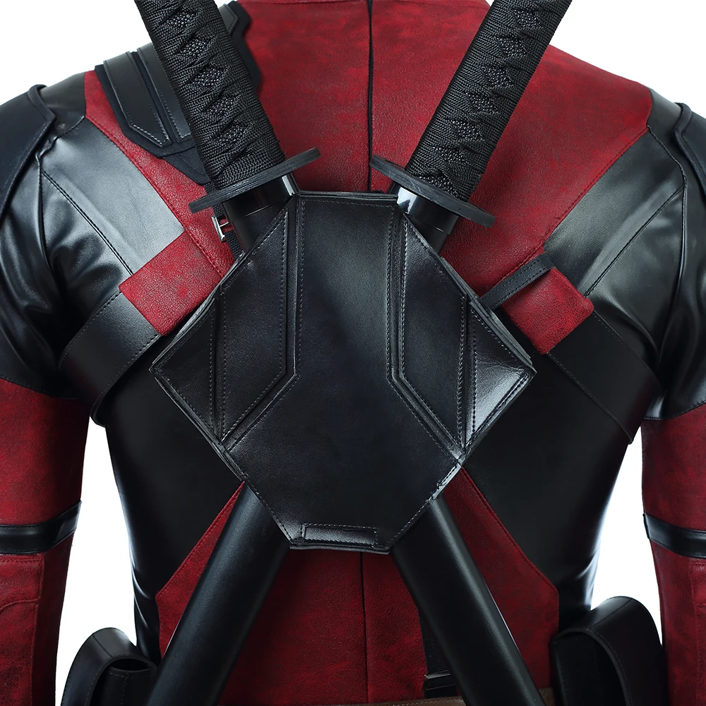 High Quality Deadpool 2 Costume Halloween Superhero Red Leather Deadpool Jumpsuit Deadpool Cosplay Costume