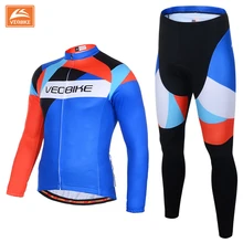 Veobike Демисезонный Для мужчин с длинным рукавом Велоспорт Джерси Наборы для ухода за кожей дышащий 3D мягкий Велосипедный Спорт Спортивная Велоспорт Ciclismo Одежда