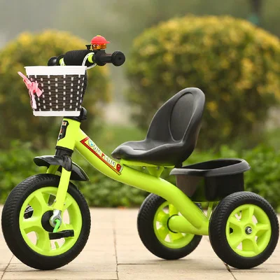 Детские игрушки, трехколесный велосипед для начинающих, трехколесный велосипед, детская коляска для мальчиков и девочек, универсальная - Цвет: green