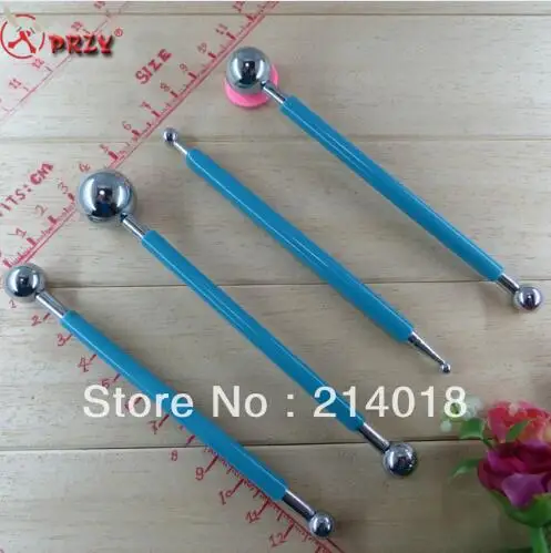 

NO.:18236-4 4Pcs/Set Fondant Cake Decorating tools Clay Flower Sugar Craft Ball Modelling Cutter Tool Drop