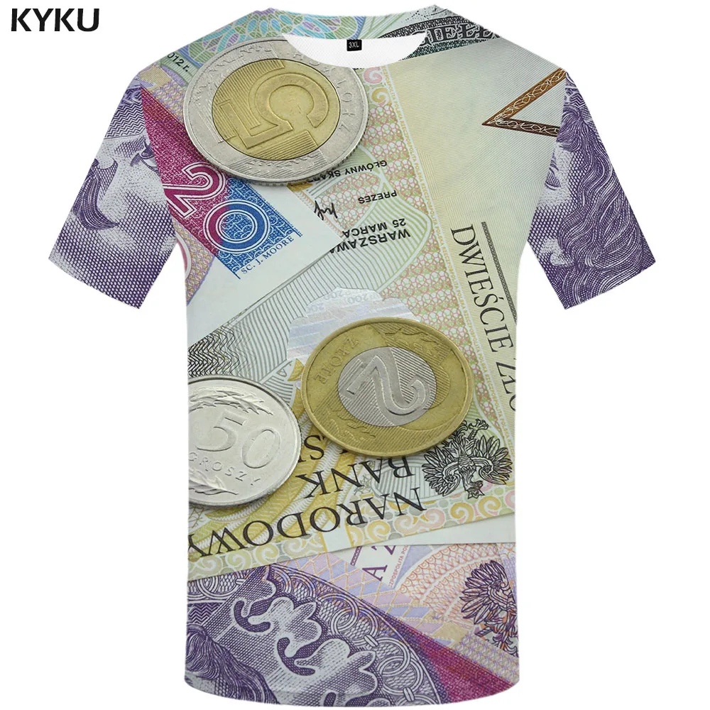 

Funny T shirts Money T shirt Men Poland Anime Clothes Metal T-shirts 3d Harajuku Tshirt Printed Vintage Tshirts Casual