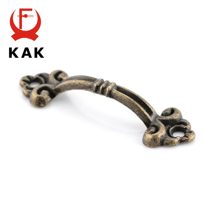 KAK 10 قطعة مقابض المقابض المعلقات الزهور ل درج خشبية مجوهرات أثاث البرونزية لهجة مقبض مجلس الوزراء التأثيرات