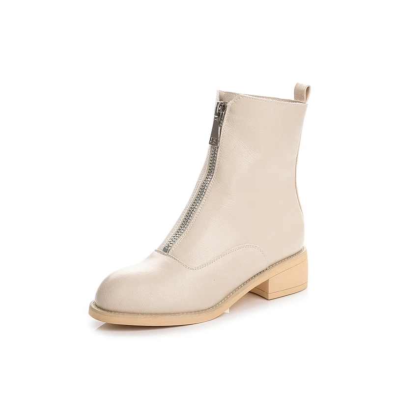 

Ankle Boots Women Flats Round Toe Black Zip Martin Platform Rubber Boots for Women Shoes Botines mujer 2018