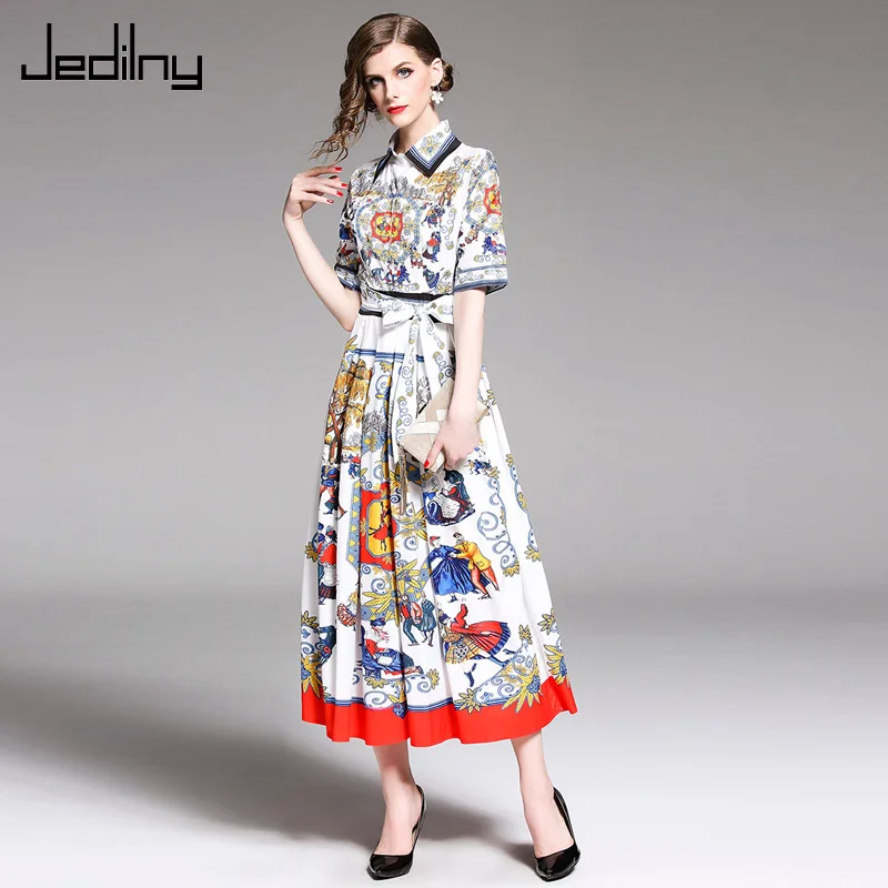 

Casual Women Dress 2019 Summer Women Short Sleeve Single Breasted Print Vintage Dress Elegant Party Dress Vestidos de fiesta
