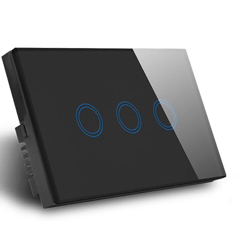  Smart Home 3 Gang 1 Way WiFi Touch Switch eWelink Smart Crystal Glass Wall Switch No Neutral Line S - 33051768741
