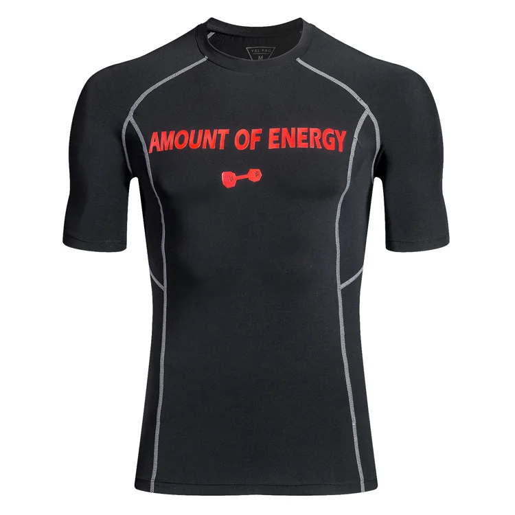 Energy running short sleeve series temperature exercise Elastic quick drying tight t shirts