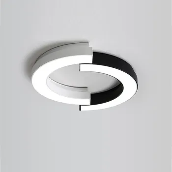 

Black&White Circle Ceiling Lights Fixtures 110v 220v Dimmable Remote Control Led Ceiling Light Modern Lamp Living Room Lighting