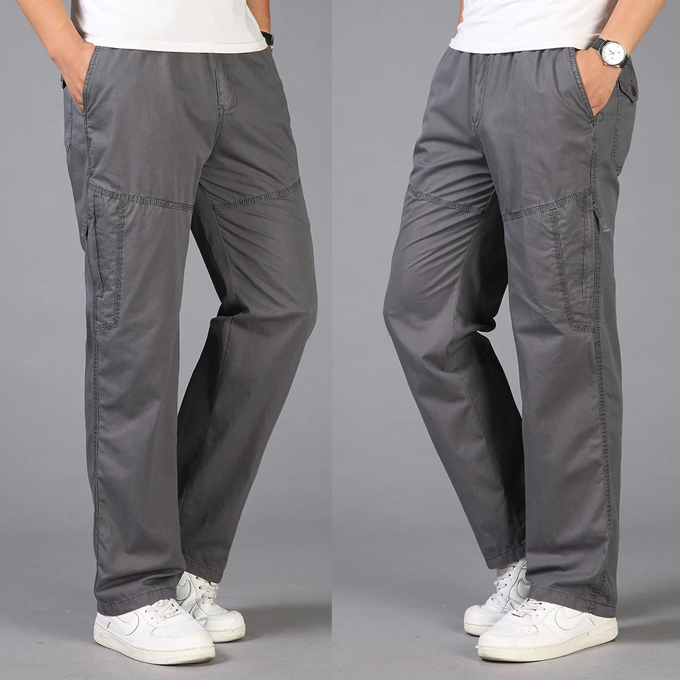 Clomplu 2019 брюки однотонные повседневные брюки карго Большие размеры S-6XL длинные брюки Мужская модная одежда