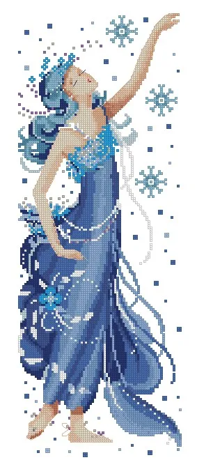 

Needlework 11CT 14CT 16CT 18CT Cross Stitch, DIY Count Cross Stitch, Embroidery Set, Blue sea fairy