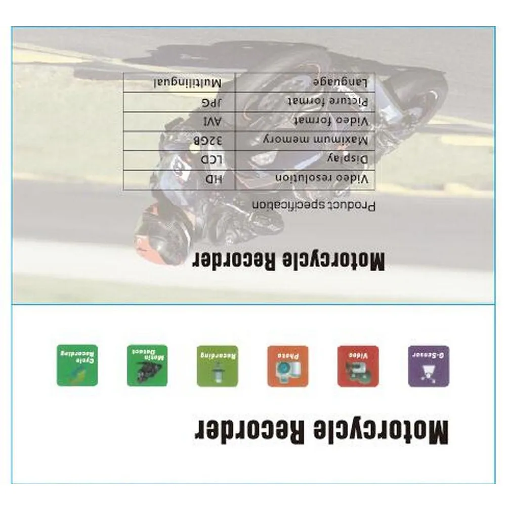 Камера для мотоцикла водонепроницаемая HD камера с ночным видением DVR