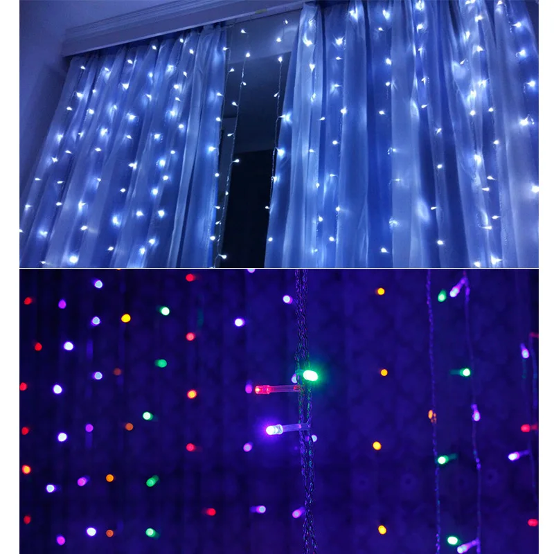 2x2m 3x3m 300 lights LED curtain lights LED, 220-240V, Christmas lights holiday lights photo lights wedding lights (3)
