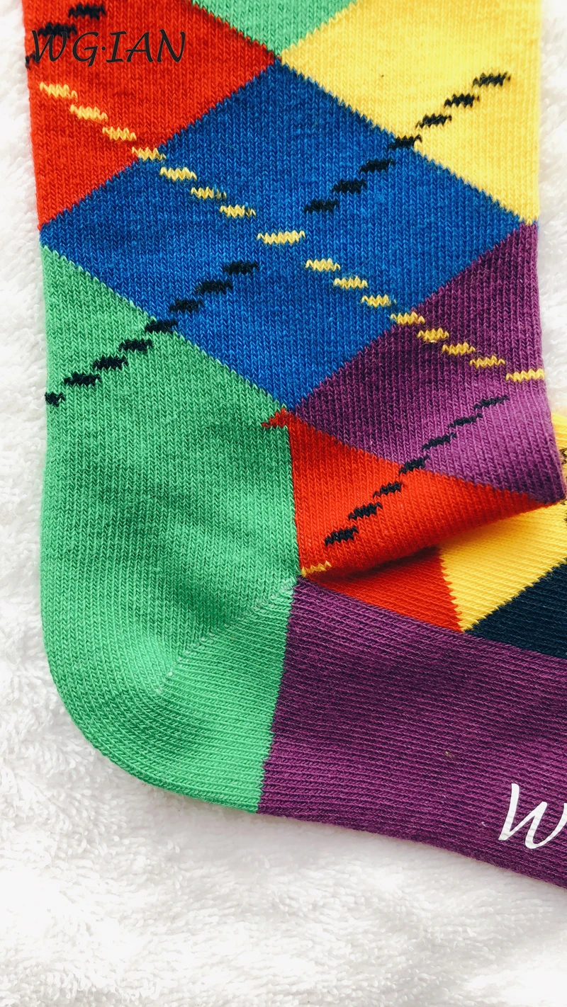 Мужские хлопковые носки, пять узоров и цветов, счастливые носки