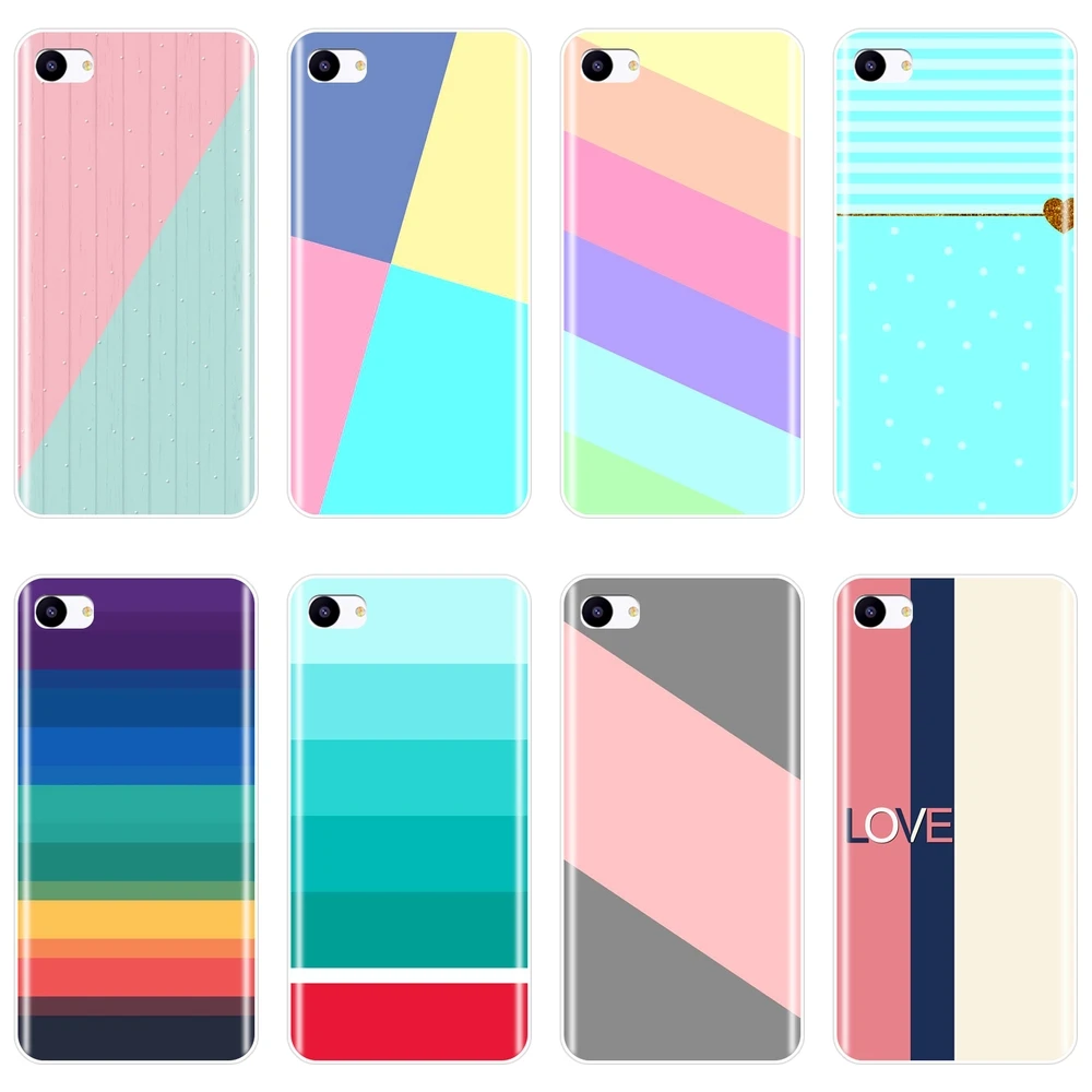 

Stripe Love Pink Blue Back Cover For Meizu U10 U20 Pro 6 7 Plus Soft Silicone Phone Case For Meizu 16th 16x 15 Lite 16 Plus Case