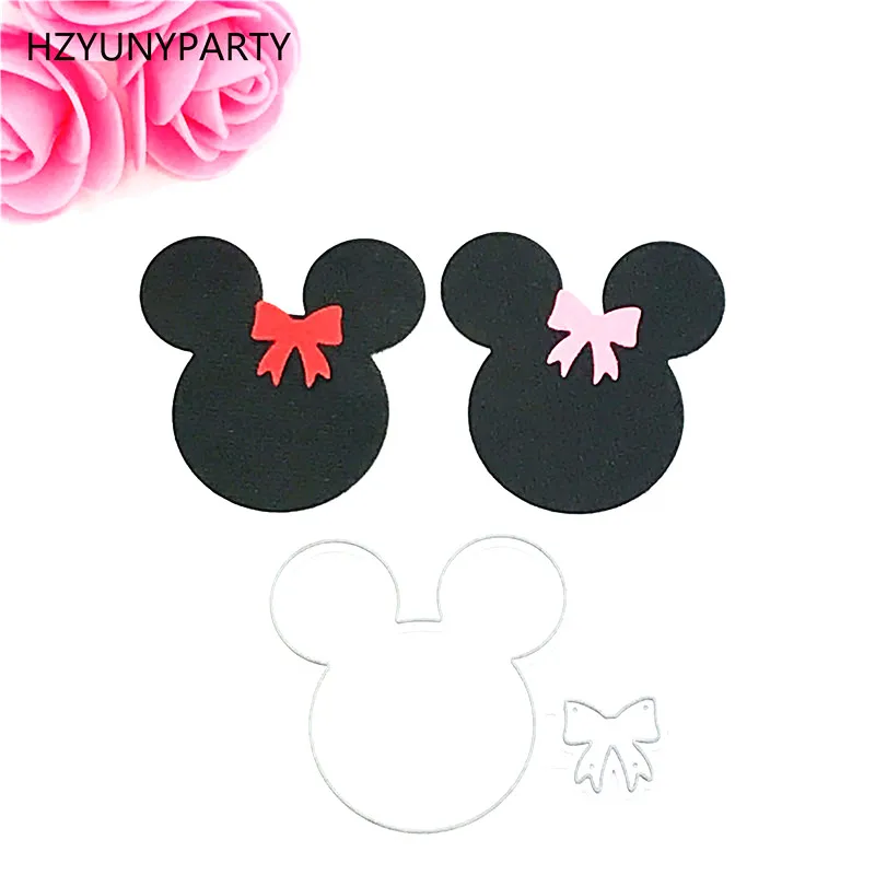 

1PCS Mickey Minnie cutting die+1PCS carft Tag embossing folder suit for DIY Scrapbooking/photo album DIY Paper Cards
