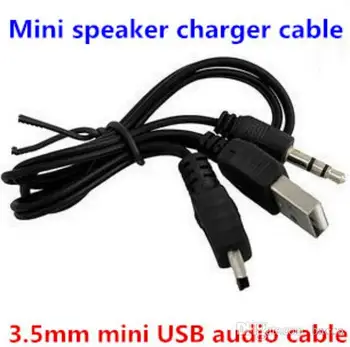 

mini usb 5 pin to usb A + 3.5mm aux charging audio cable for mp3 mp4 bluetooth speaker 50cm
