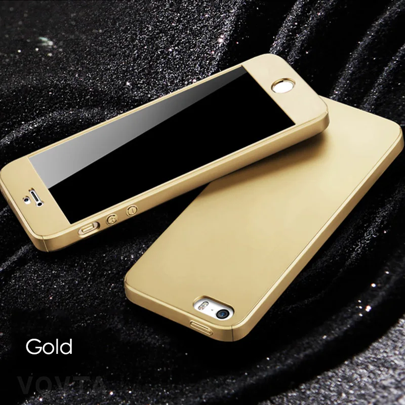 VOVTA 360 Degree Full Cover Case For iPhone 5s 5 SE With Tempered Glass Case cover For iphone 5s 5 SE Phone bag Capa Coque19