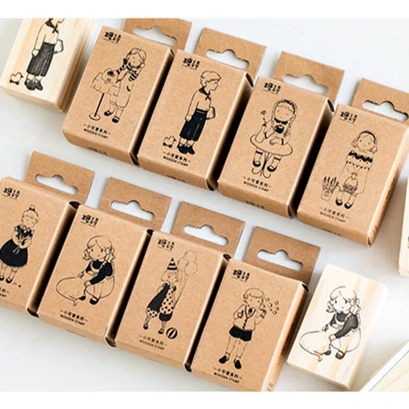 

Candy poetry cute friend wood stamp Decorative DIY stationery scrapbooking Retail