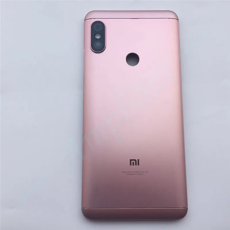 Новинка для Redmi Note 5 Pro Задняя крышка батареи+ боковые кнопки+ объектив вспышки камеры запасные части для Xiaomi Redmi Note 5 - Цвет: Rose gold