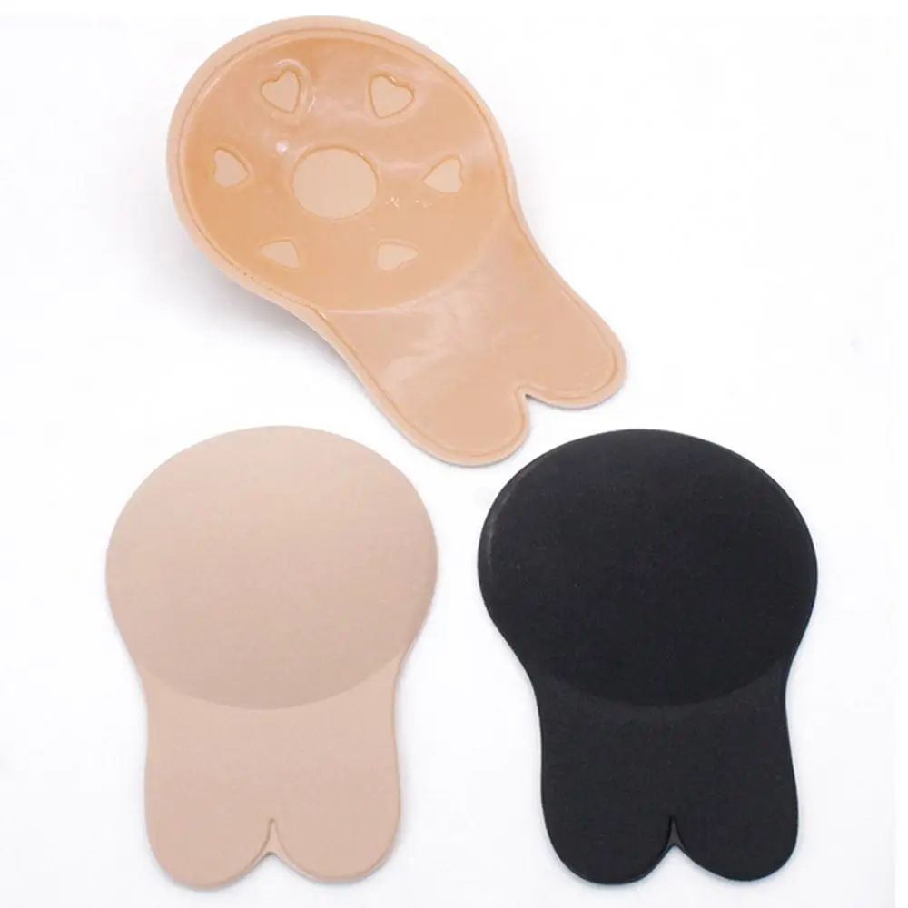 

1 Pair Women Self Adhesive Push Up Bra Crop Top Silicone Nipple Cover Stickers Ladies Invisible Bra Strapless Blackless Bralette